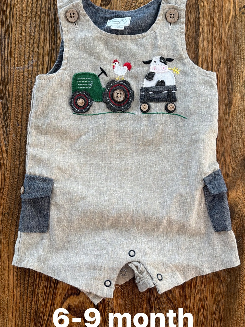 Mudpie Romper with Tractor & Farm Animal Applique